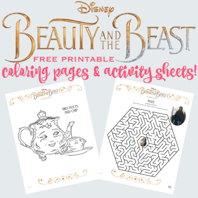 beauty and the beast activity sheets coloring pages