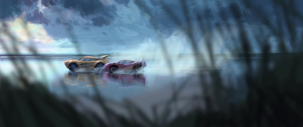 cars 3 concept art beach race