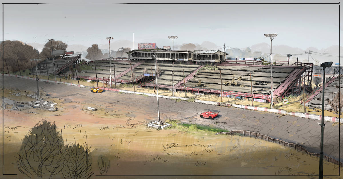 cars 3 concept art racetrack