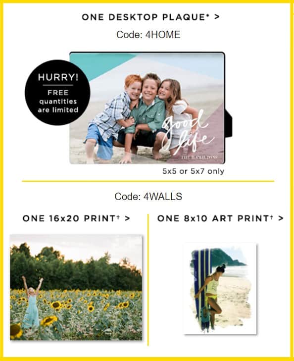 Shutterfly Choose Up To Three for Free Desktop Plaque, 16x20 Print or