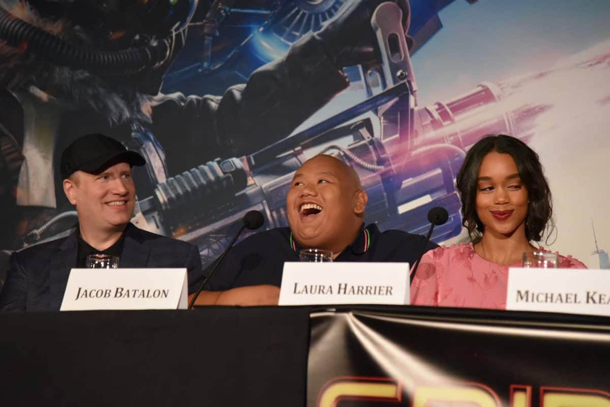 Spider-Man Homecoming press junket kevin feige jacob batalon laura harrier