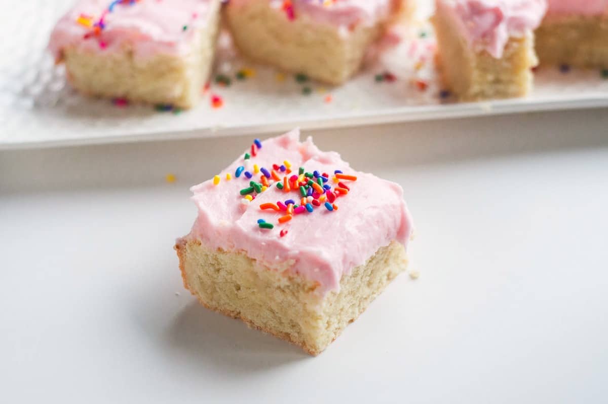 Shortbread sugar cookie bars with cream cheese buttercream recipe