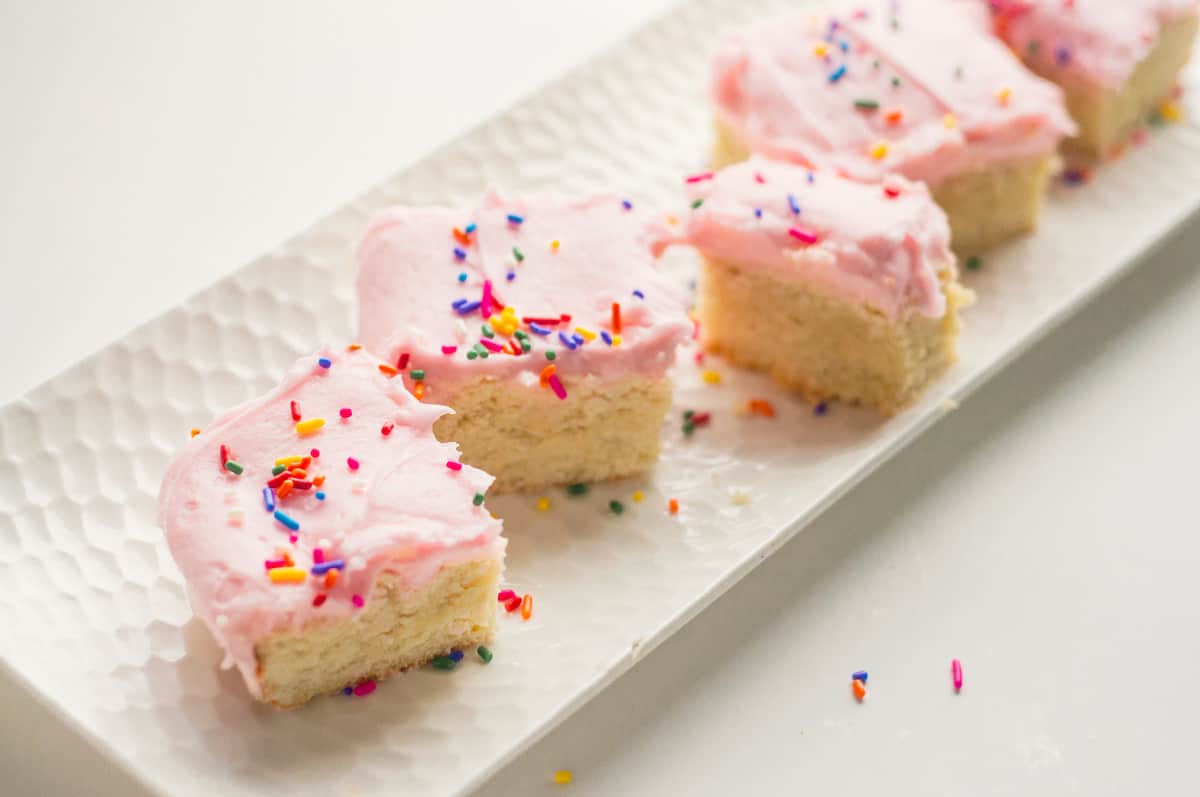 Shortbread sugar cookie bars with cream cheese buttercream recipe