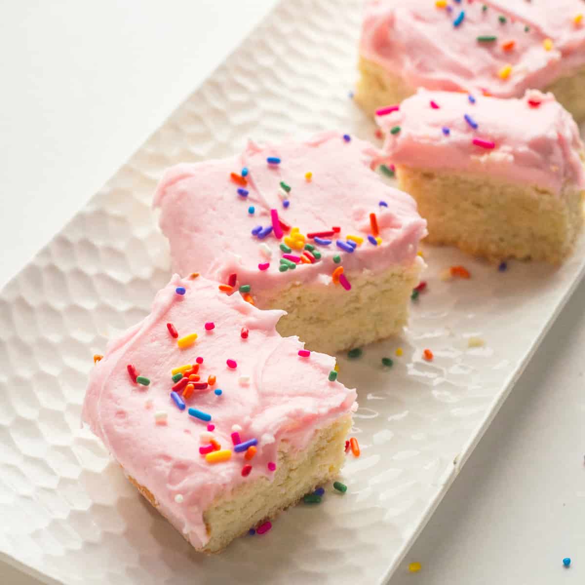 Shortbread sugar cookie bars with cream cheese buttercream recipe