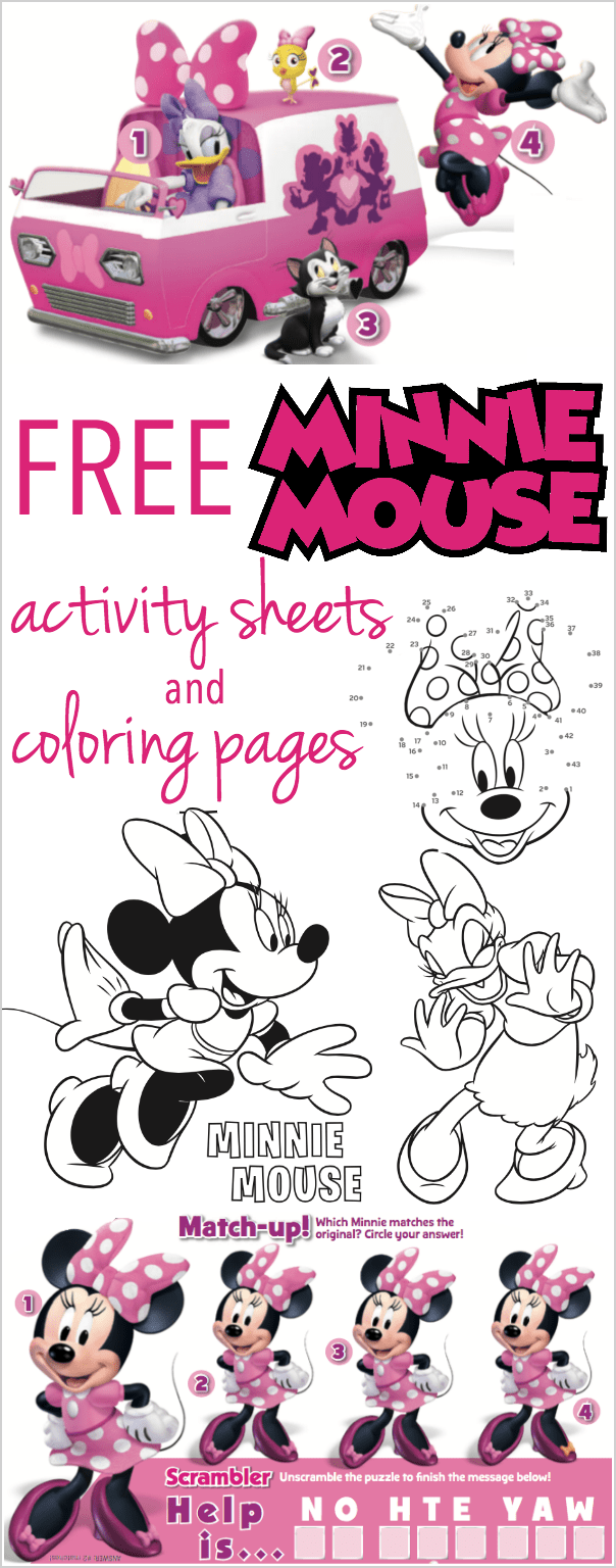 minnie mouse coloring pages activity sheets