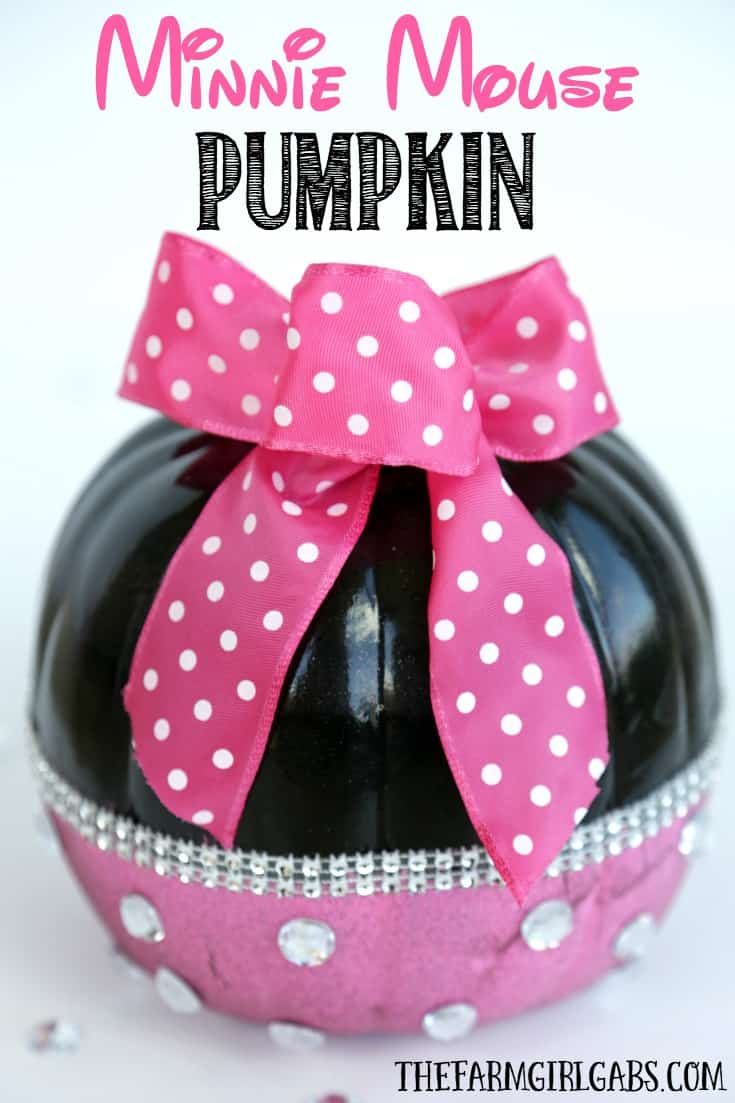 Disney painted pumpkins Minnie Mouse