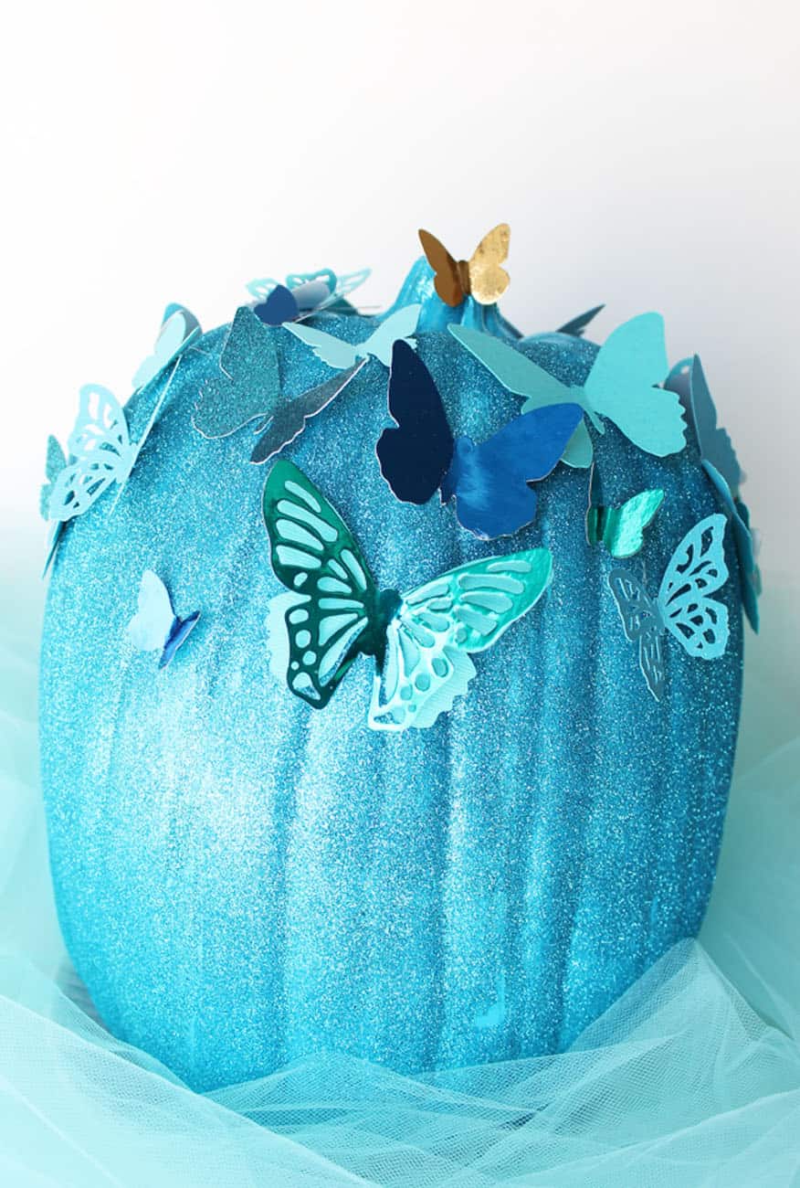 Disney painted pumpkin ideas Cinderella butterflies