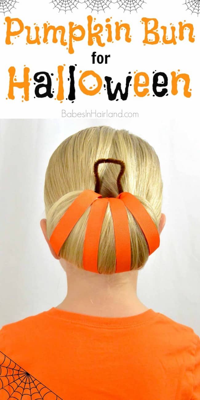 Halloween hairstyle pumpkin bun