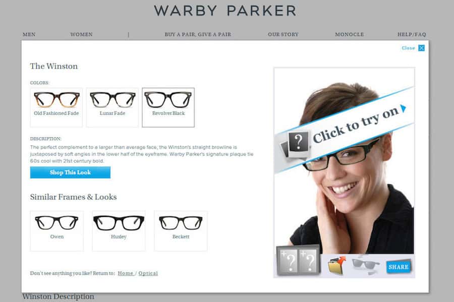 Warby Parker Virtual Try On