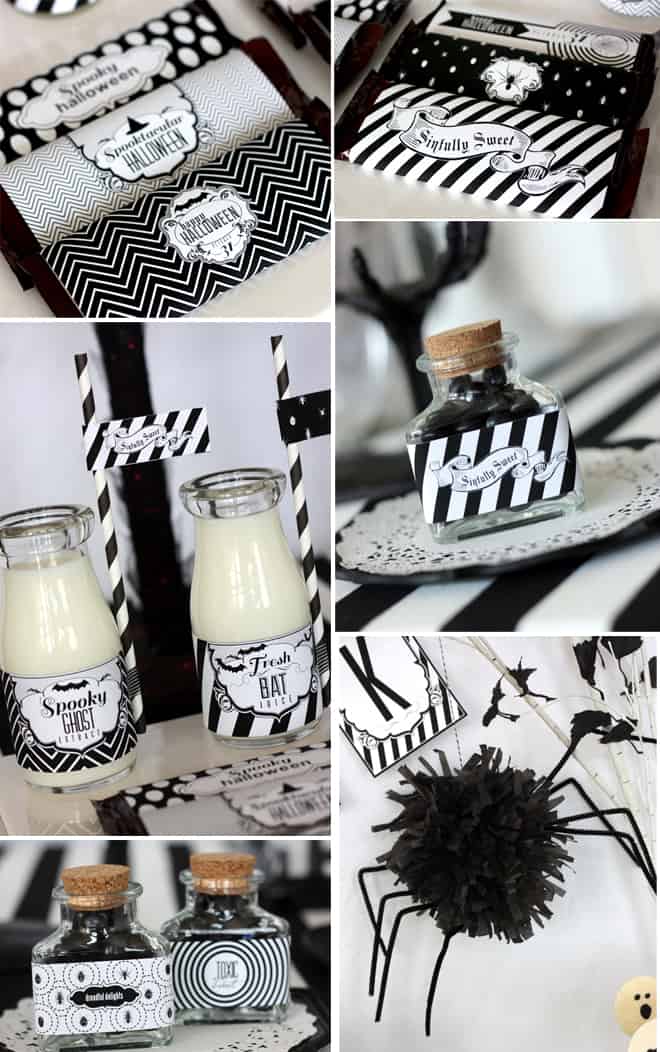Halloween party idea black and white