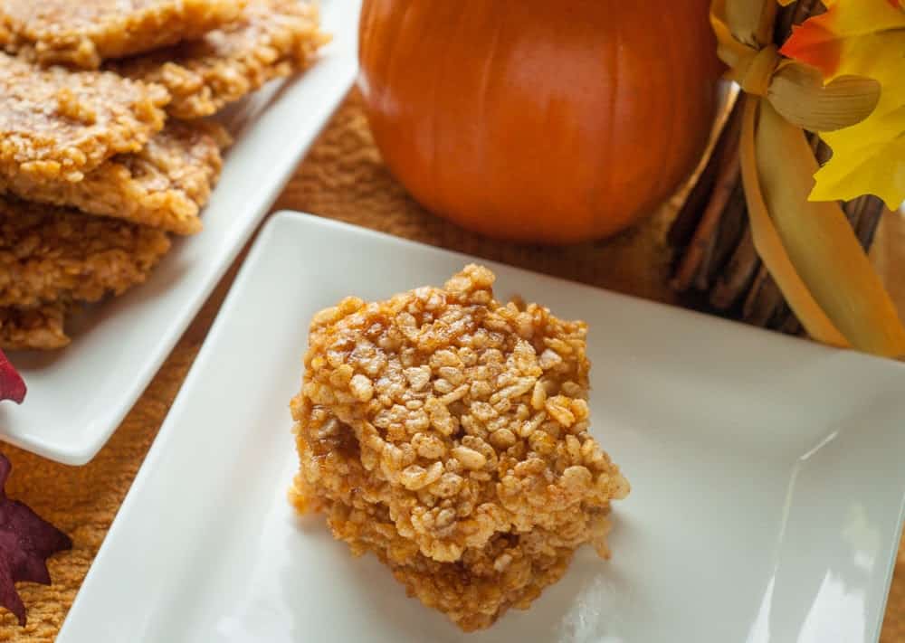 Pumpkin Pie Rice Krispies Treats - Just a Taste