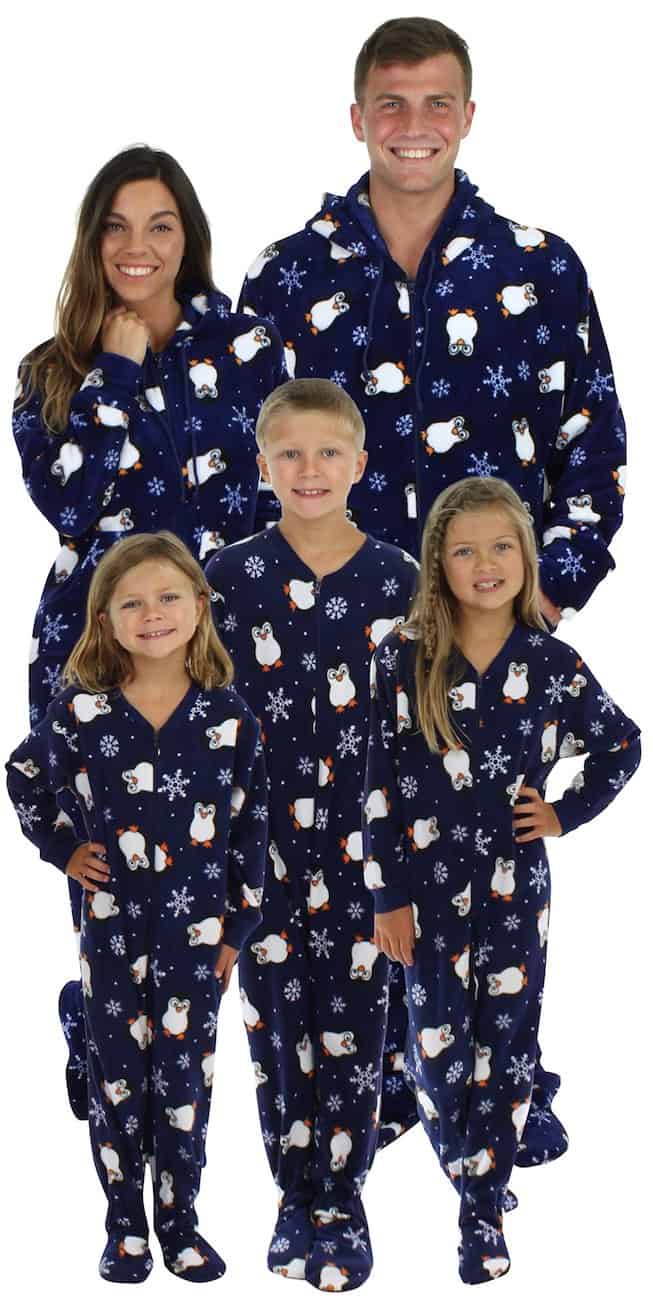 Matching Christmas footie pajamas for the family polar bear