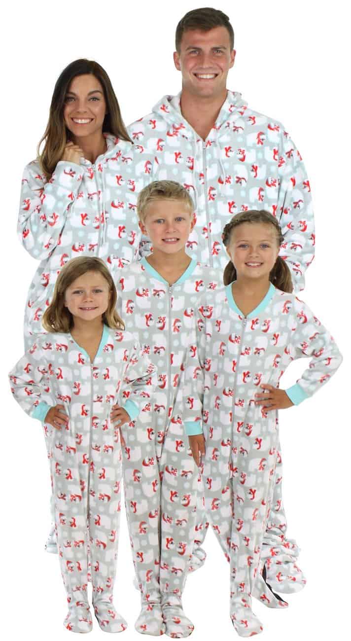 Christmas footie matching pajamas for the family