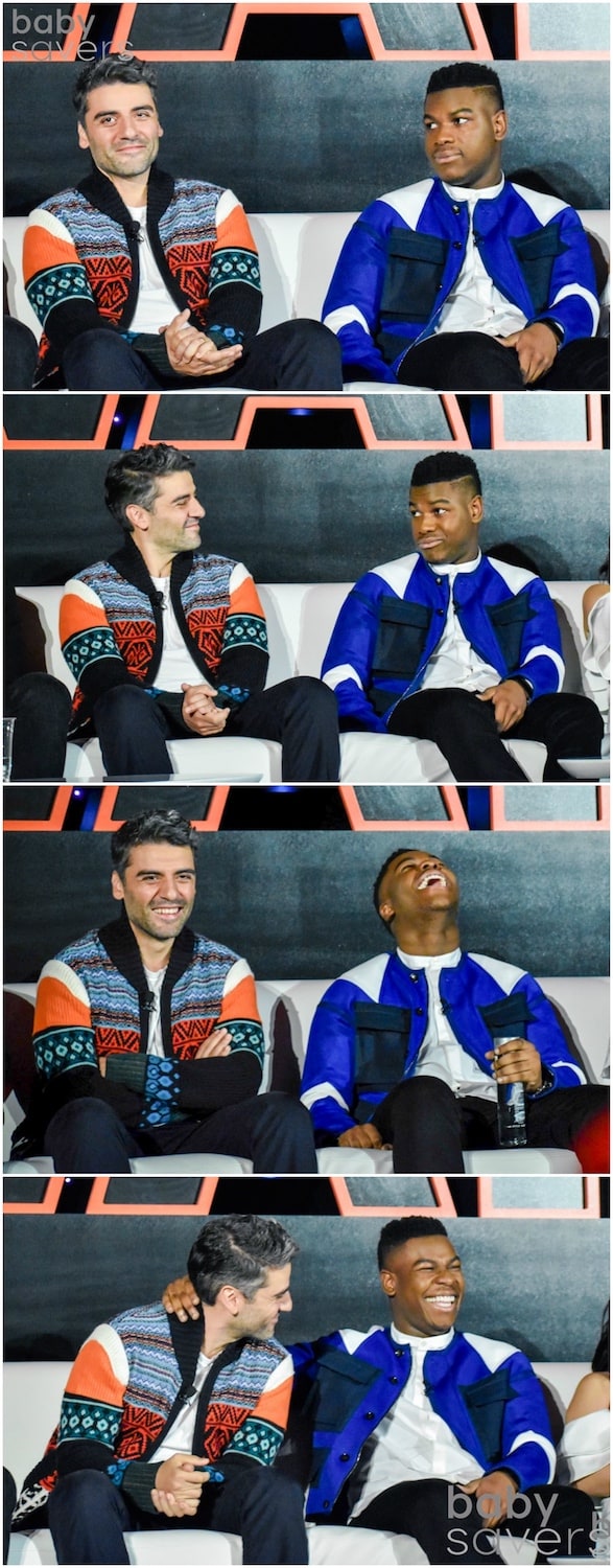 The Last Jedi press junket Oscar Issac and John Boyega