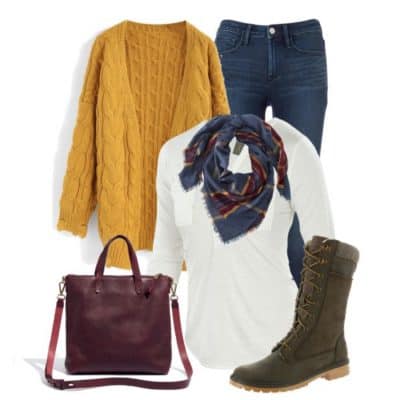 cozy winter outfit for mom