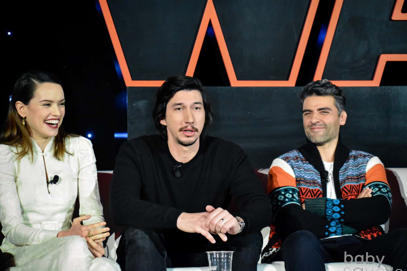 The Last Jedi press junket Daisy Ridley Adam Driver Oscar Issac