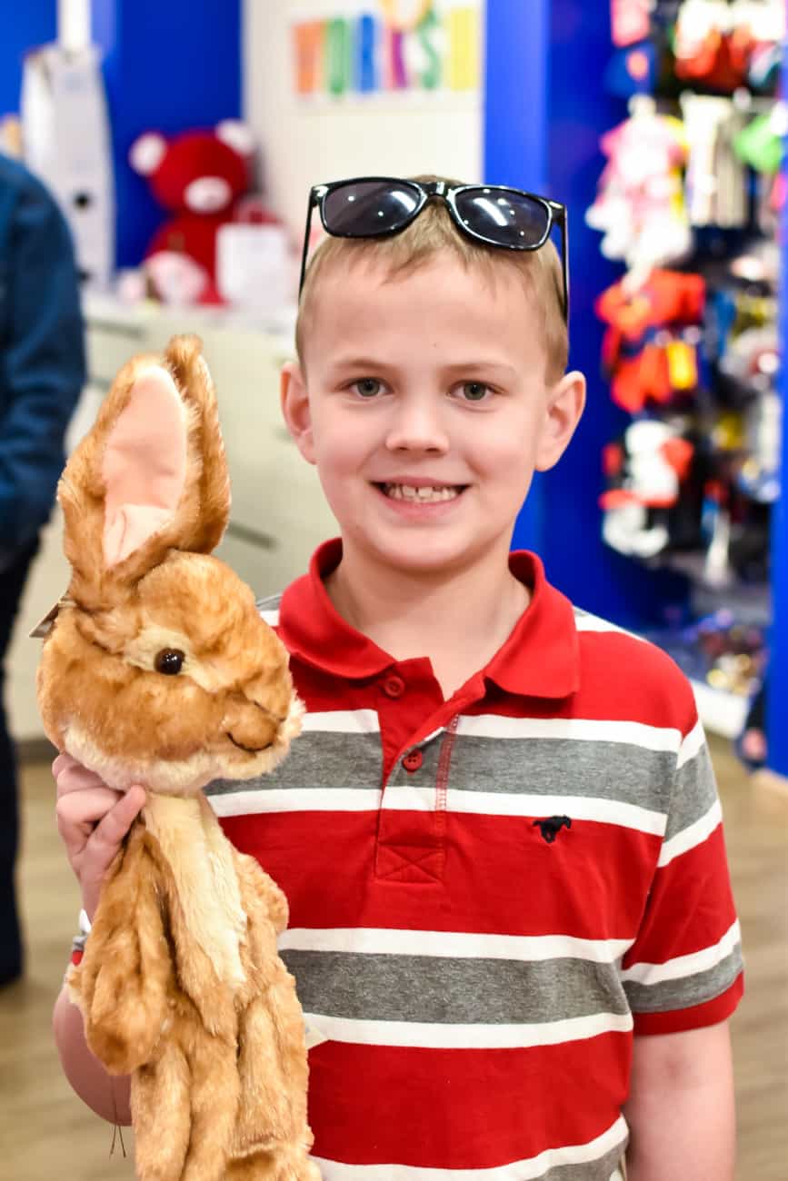 plain Peter Rabbit at Build-a-Bear workshop before stuffing