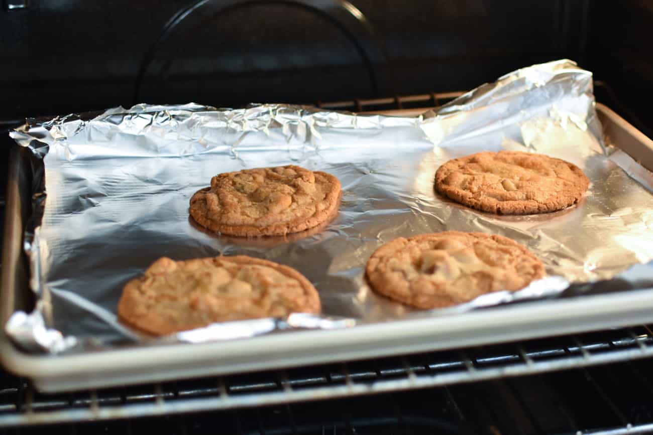 panbanging cookies in the oven