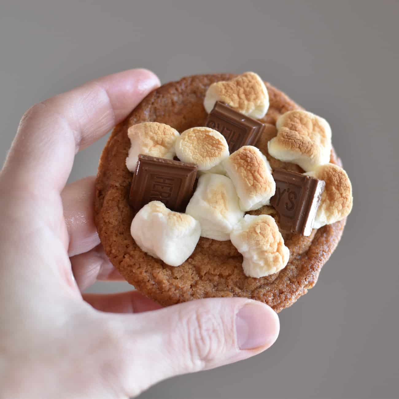 holding a brown butter panbanging cookie