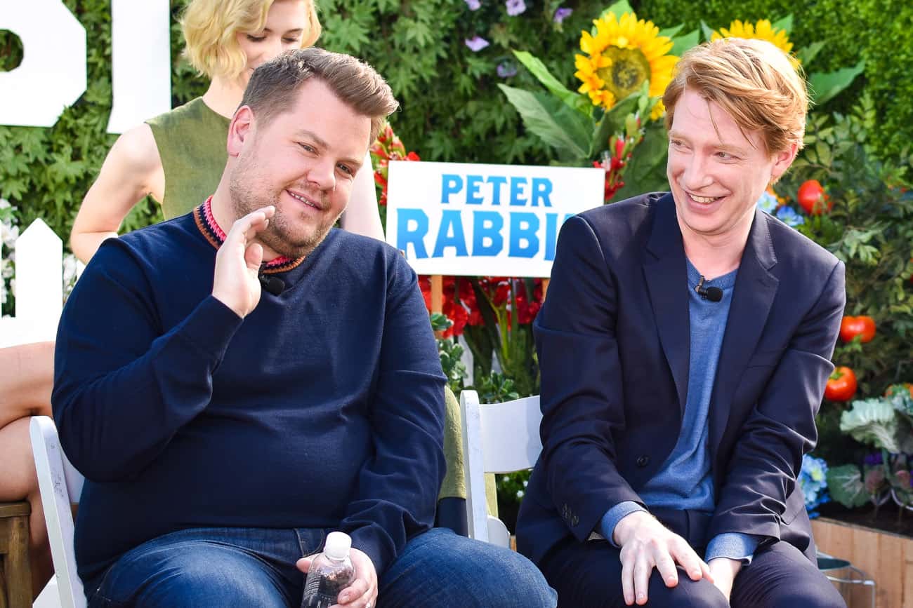 quotes peter rabbit press conference james corden domhnall gleeson