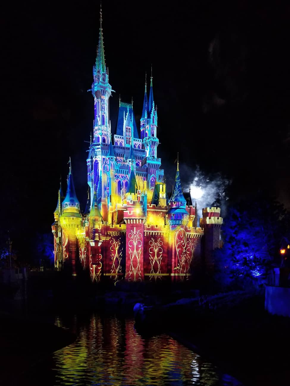 cinderella castle disney world at night