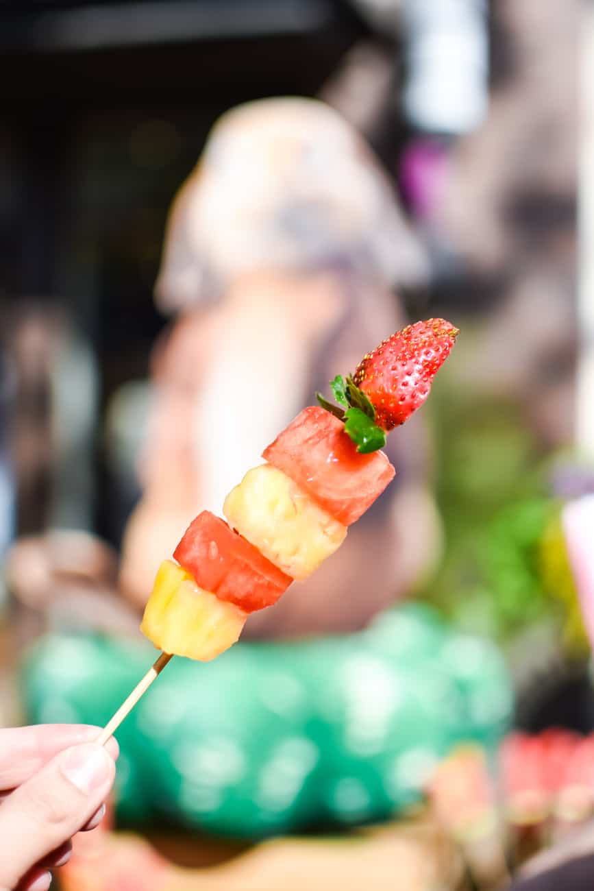 fresh fruit kebab at peter rabbit movie premiere