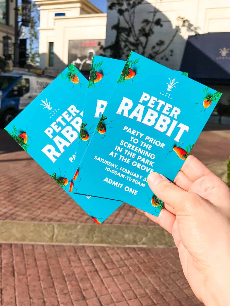 tickets for Peter Rabbit movie premiere