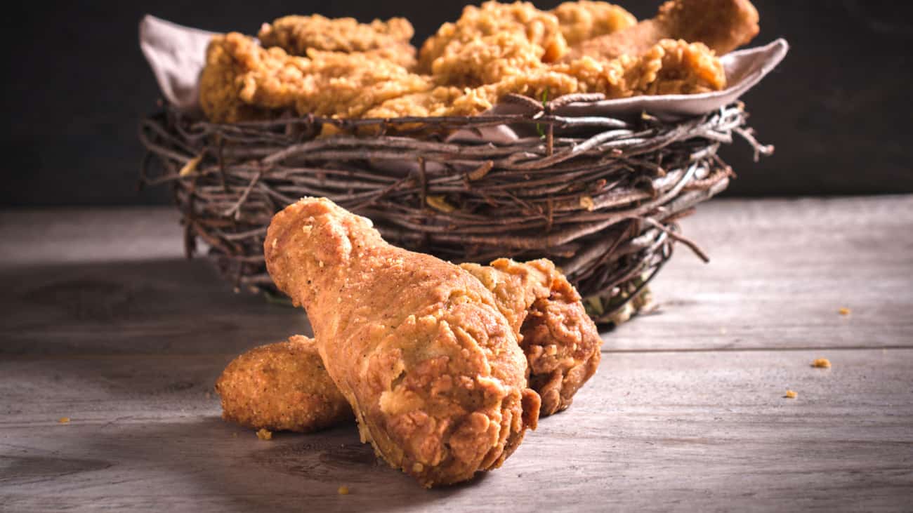 KFC fried chicken recipe pieces of chicken in a basket