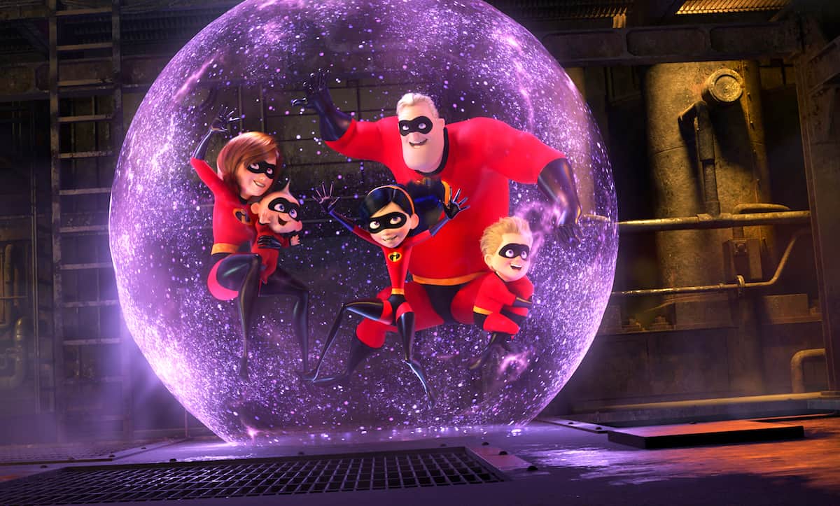 Incredibles 2 movie still family in force field bubble