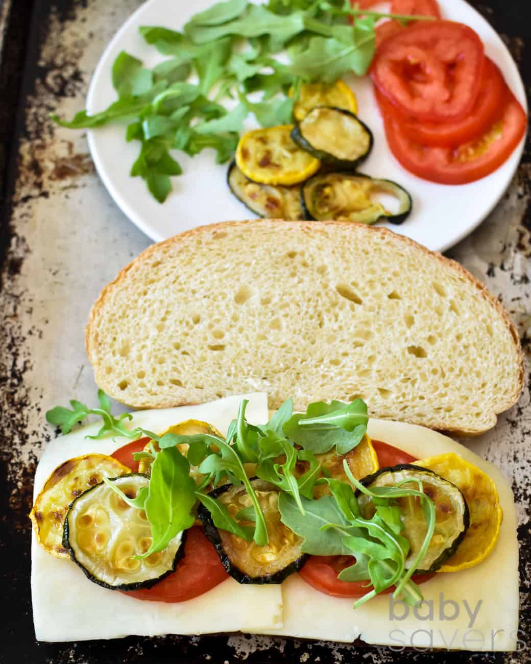 zucchini grilled cheese recipe with arugula