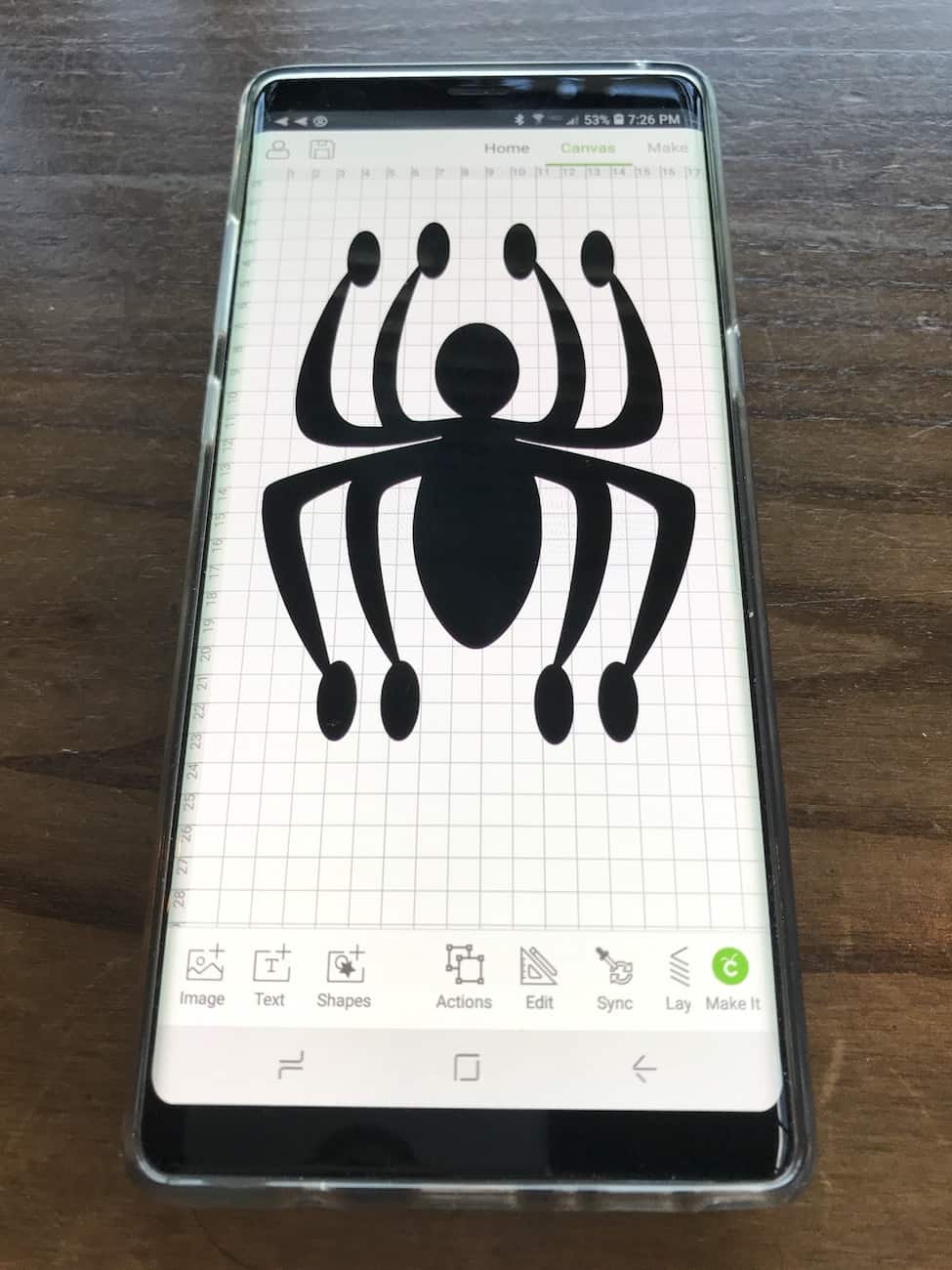 Spider-Man logo in Cricut Design Space app