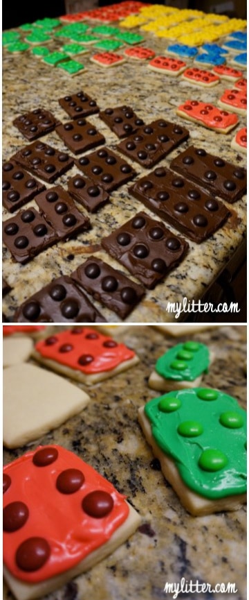 lego cookies with icing