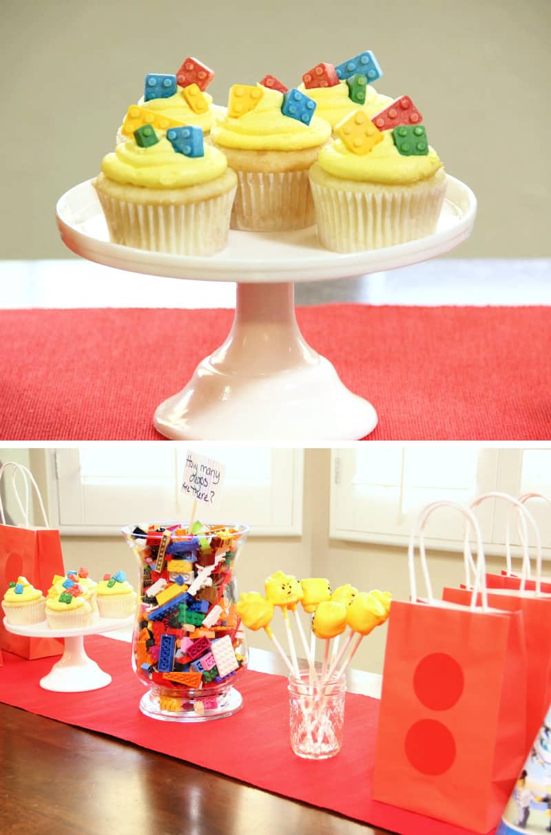 lego cupcakes for birthday party