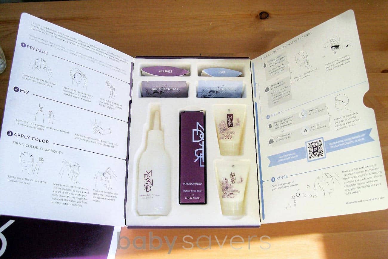 hair dye box with instructions