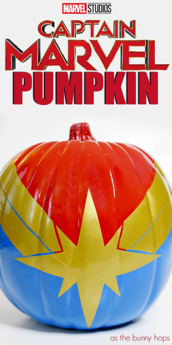 Disney Marvel painted pumpkin captain marvel