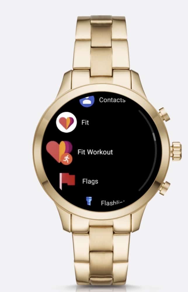 apps on the Michael Kors Access Runway Smartwatch in gold