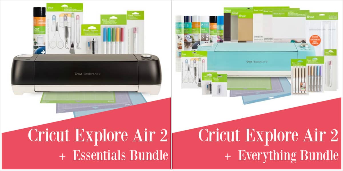 Cricut Explore Air 2 bundles with text overlay