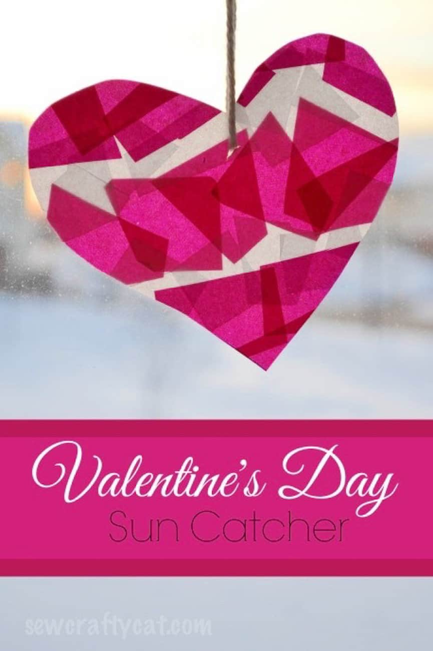 Valentine Crafts for Kids suncatcher