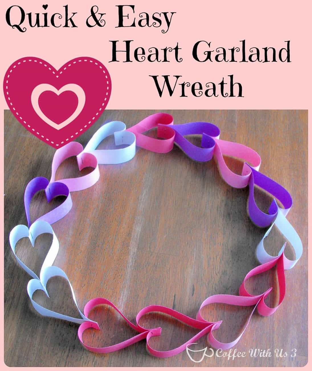 Valentine Crafts for kids heart garland wreath