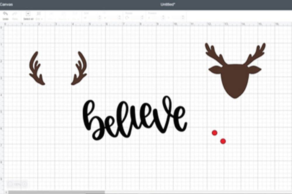 screen shot of Cricut design space with graphics