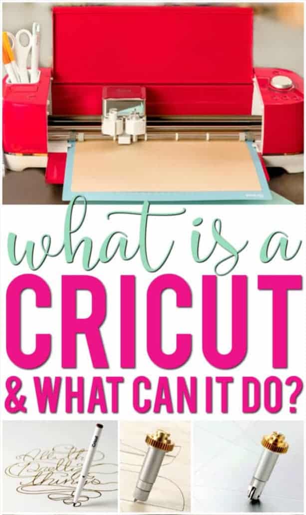 red cricut cutting machine and blades with text overlay stating: what is a cricut and what can it do