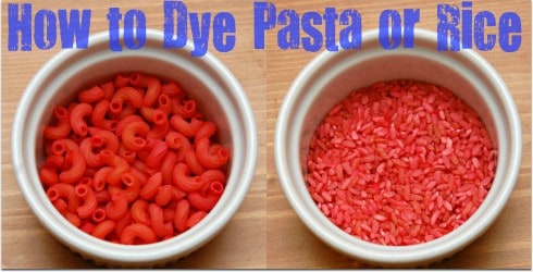 Valentine Crafts for Kids Dye pasta and rice 