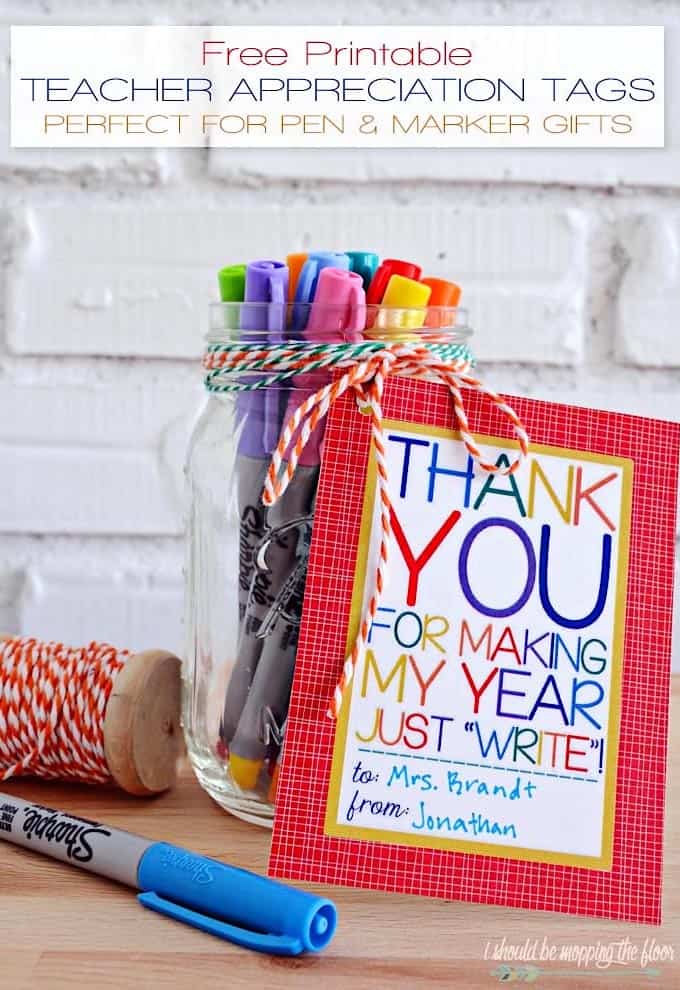 Teacher Appreciation Printables Fun Free Tags for Teacher Gifts!