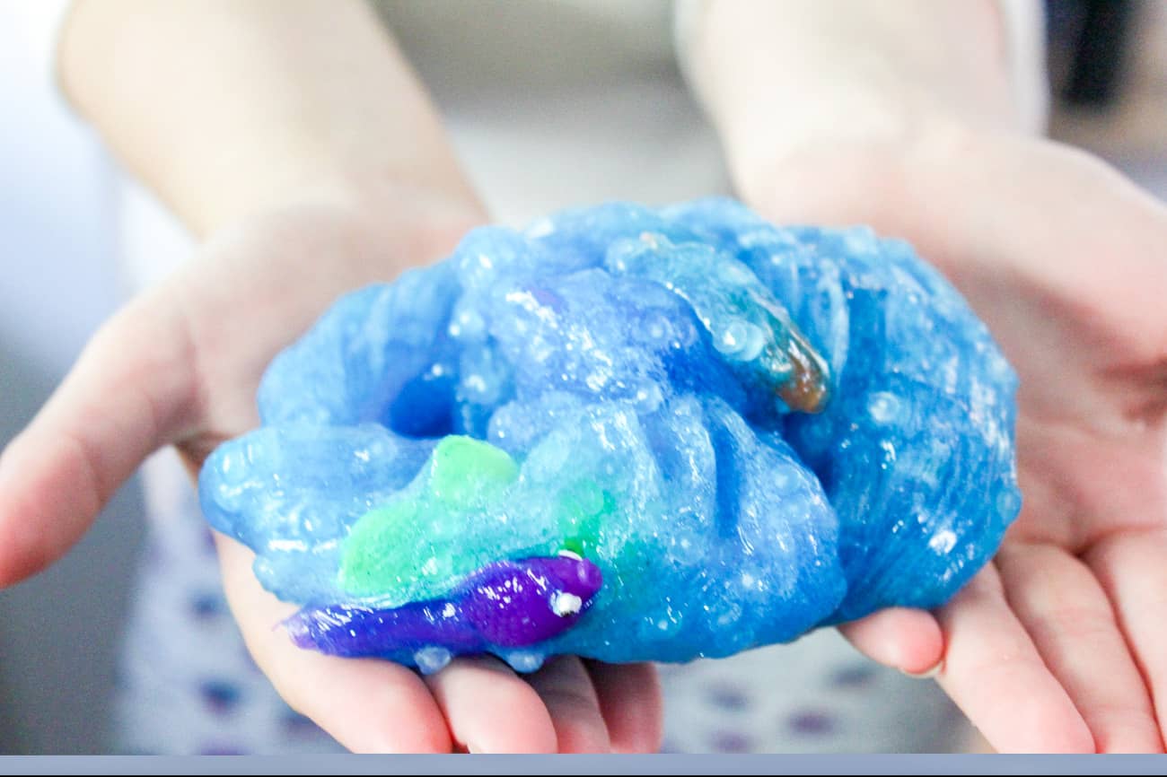 How to make ocean slime with clear glue