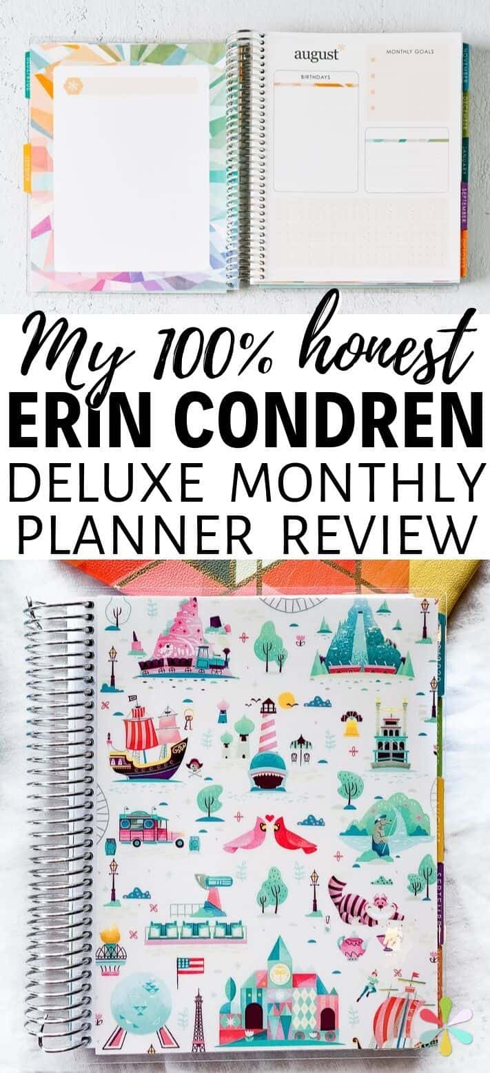 Open calendar page of Erin Condren Deluxe Monthly Planner