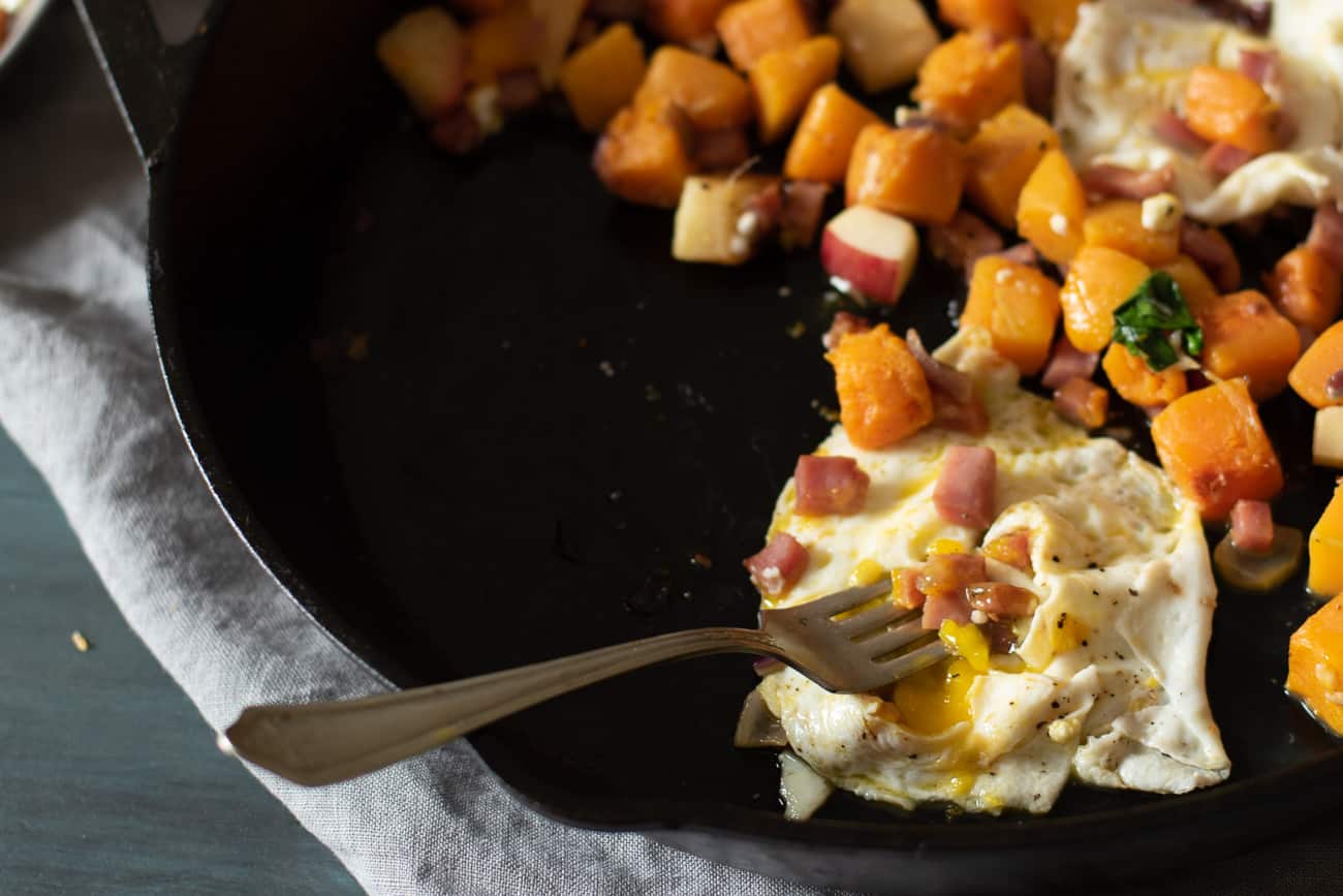 butternut squash hash recipe with egg
