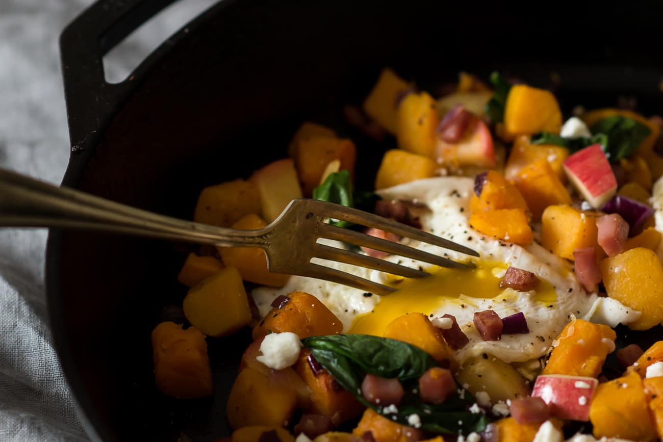 butternut squash hash with egg