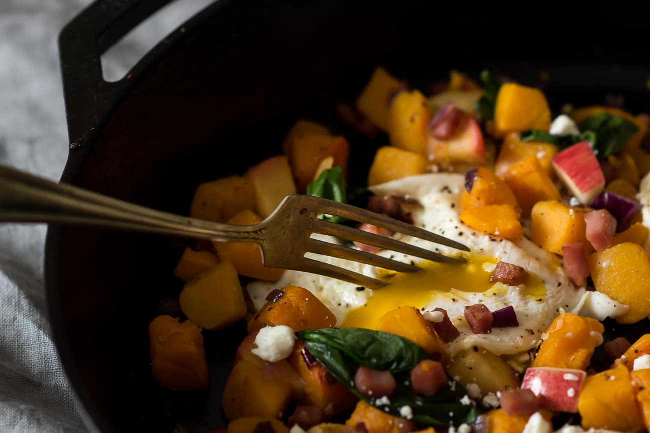 butternut squash hash with egg