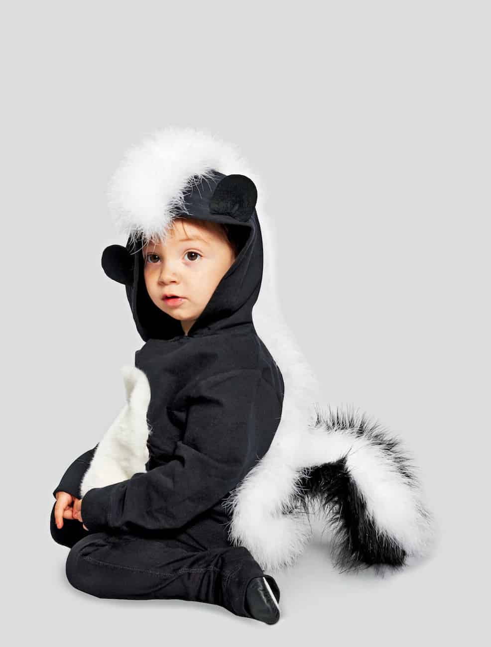 DIY Baby halloween costume skunk