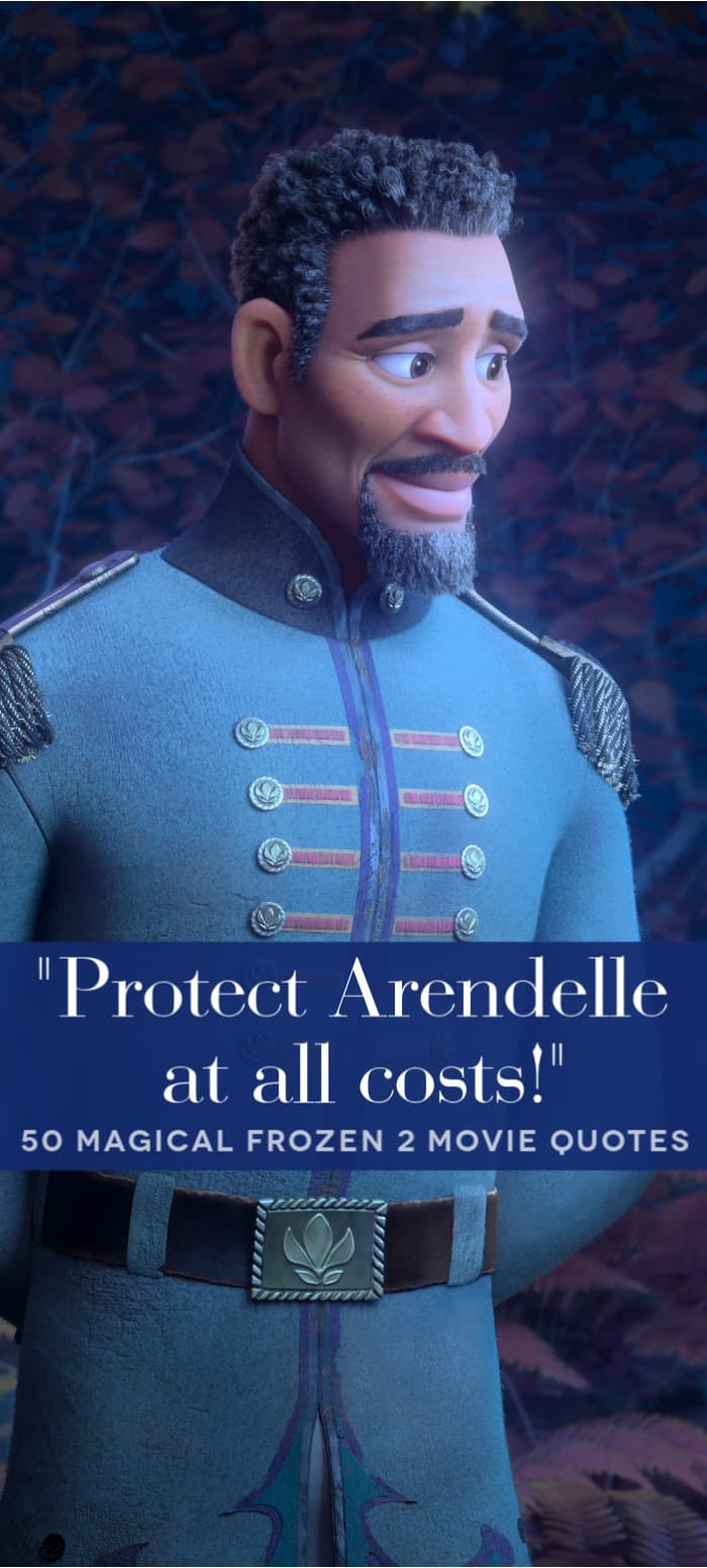 Lieutenant Mattias from Frozen 2 with quote overlay